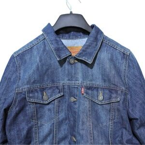 Levi Strauss Kids Denim Jean Jacket Size L 12-13 Yrs Blue Trucker Button Up